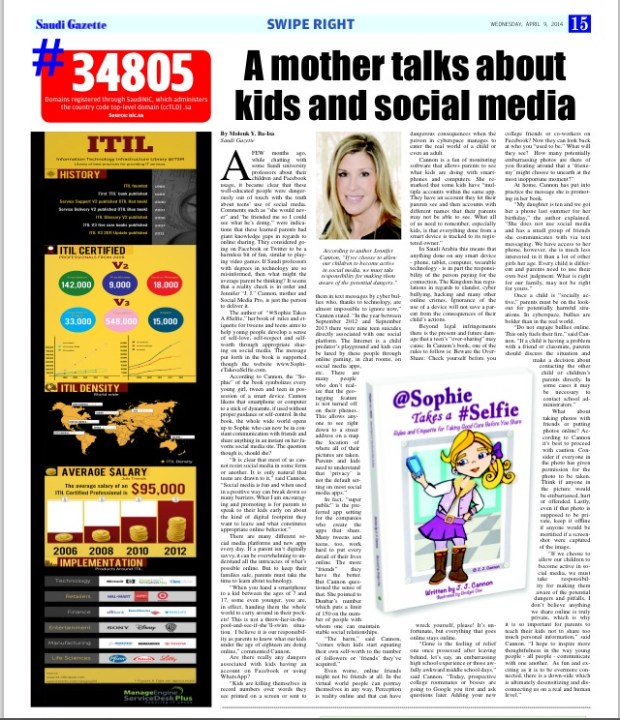 J. J. Cannon Article in Saudi Gazette