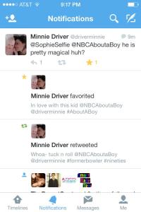 Recent Tweet Favorited by Minnie 