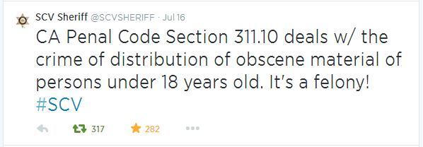 SCV Sheriff tweet