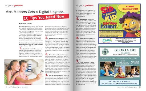 August 2014 Issue of South Florida Parenting Magazine ~ Pg. 64