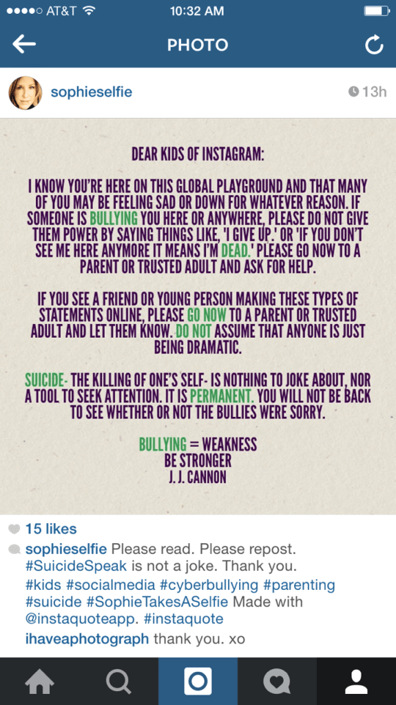 Dear Kids of Instagram