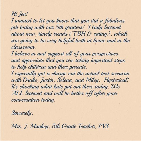 JJ Cannon Letter from Mrs. Mankey
